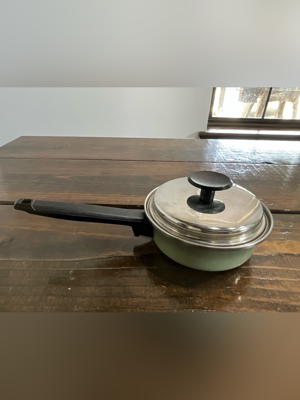 Vintage Princess Small Avocado Pot Pan with Lid USA Stainless Steel